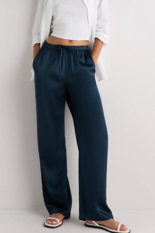 100% Washable Silk Drawstring Pants