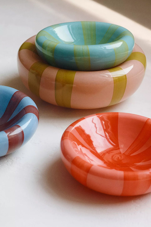 Margot Swirl Art Glass Trinket Dishes