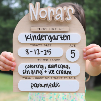 A first-day-of-school sign you can use for multiple siblings…
