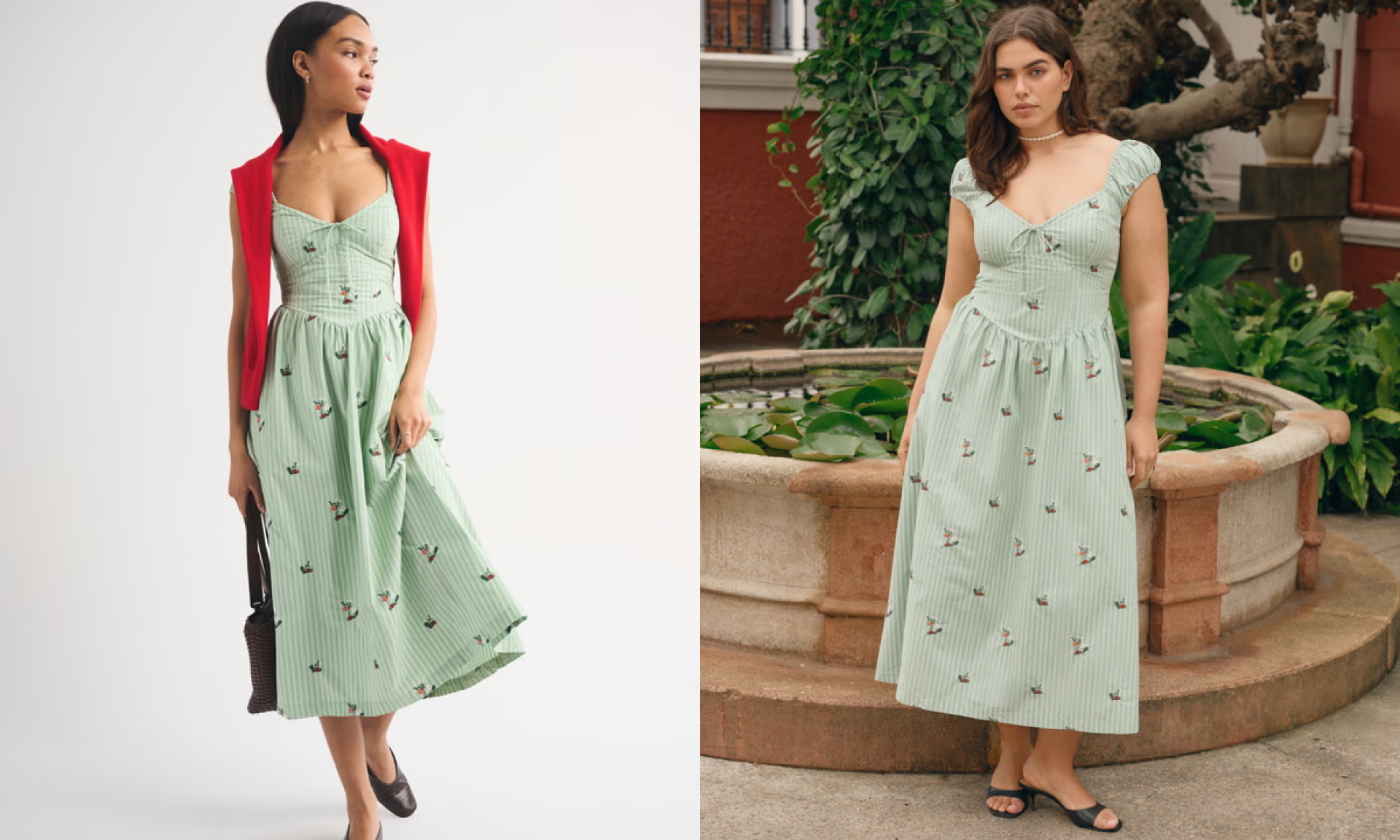 Bra-Free Dipped Waist Midi Dress