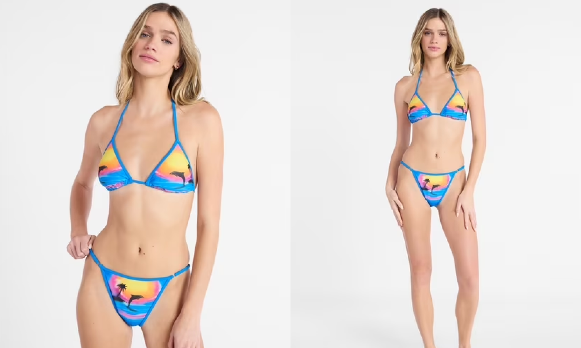 Blue Dolphin Triangle Bikini Swim Top