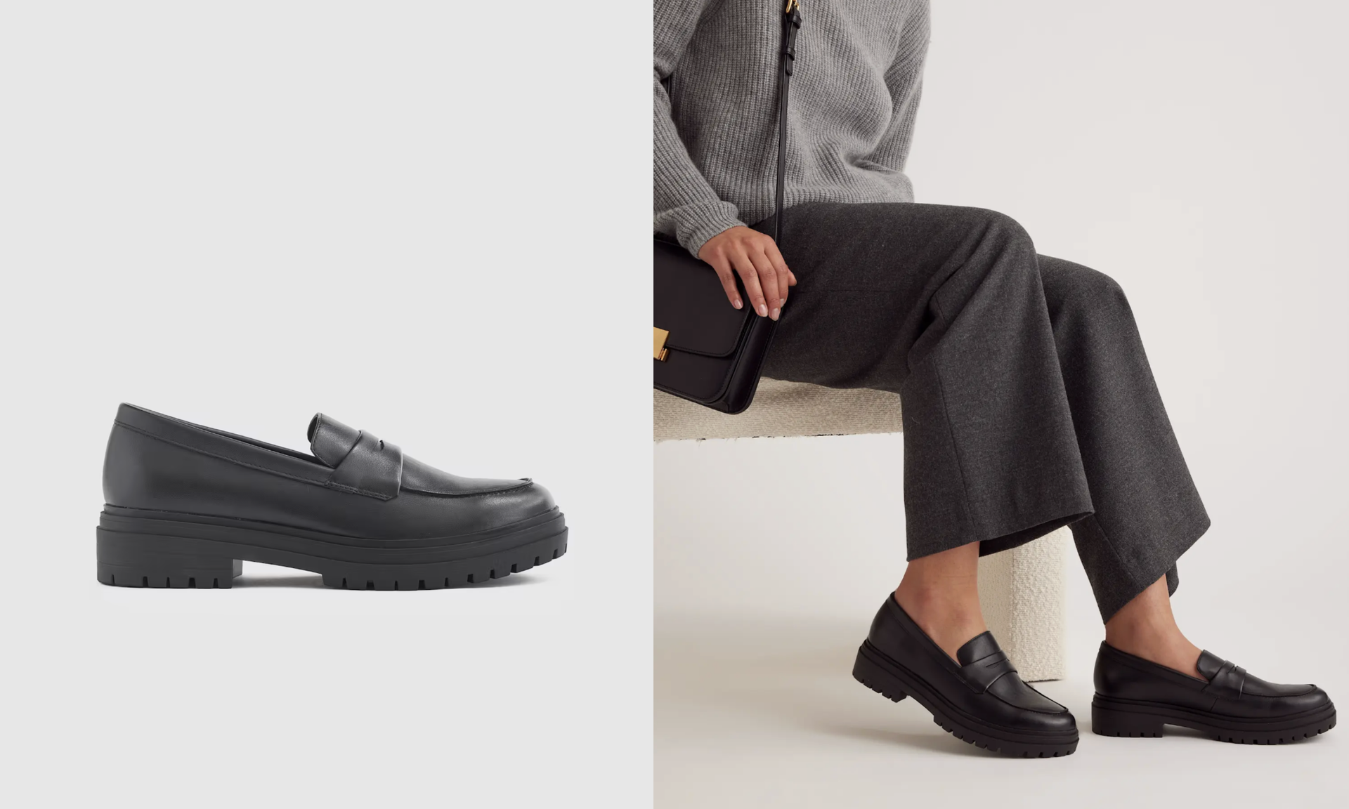 Italian Leather Lug Sole Loafer