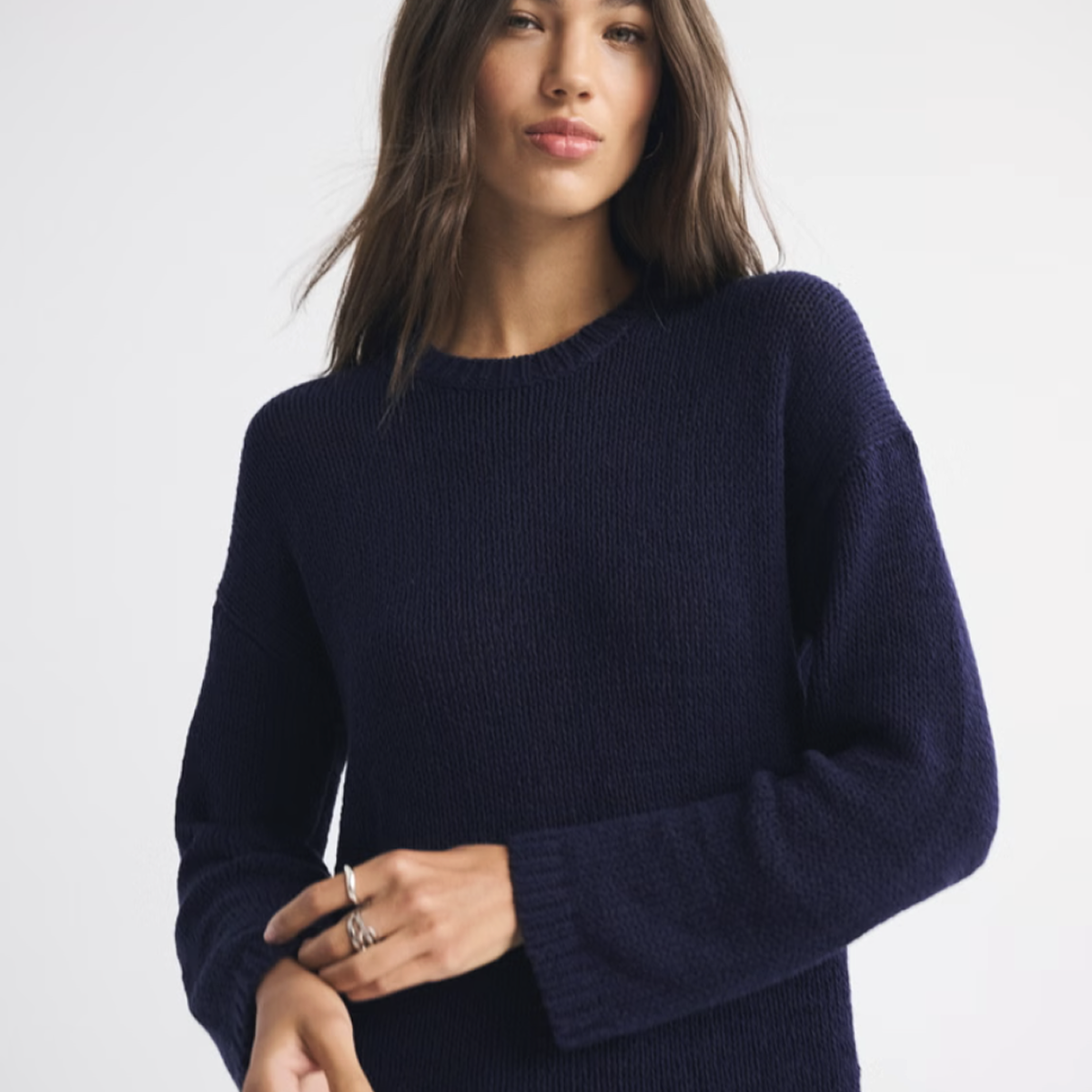 Abercrombie & Fitch Open-Stitch Textural Crew Sweater 