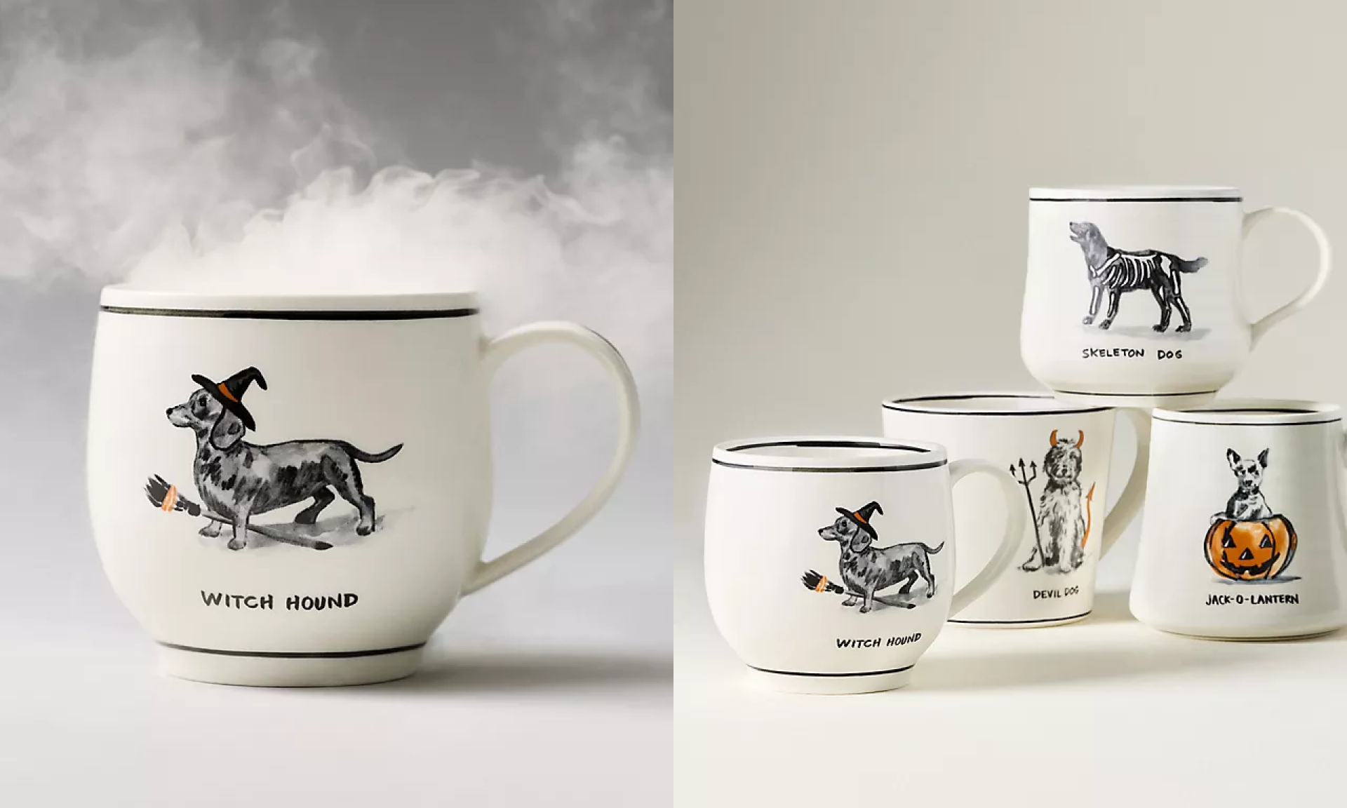 Stoneware Halloween Dog Mug