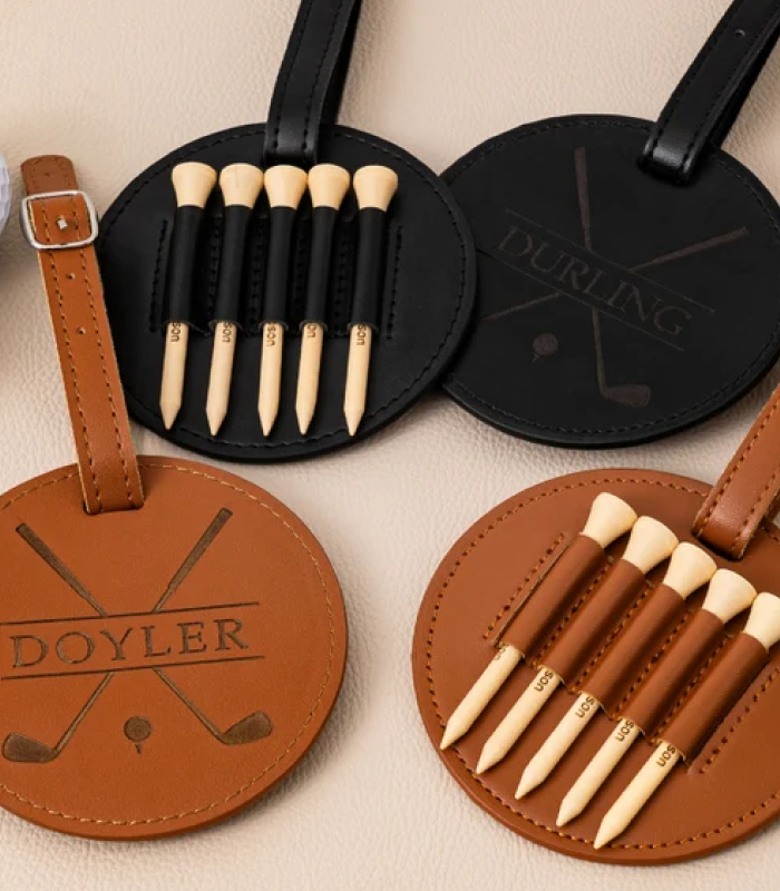Engraved Leather Golf Bag Tag