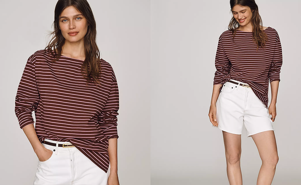 Maeve Greer Cotton Relaxed Long-Sleeve Top