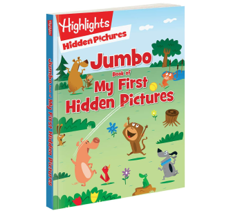 A jumbo Highlights Hidden Pictures book for kids 3+..