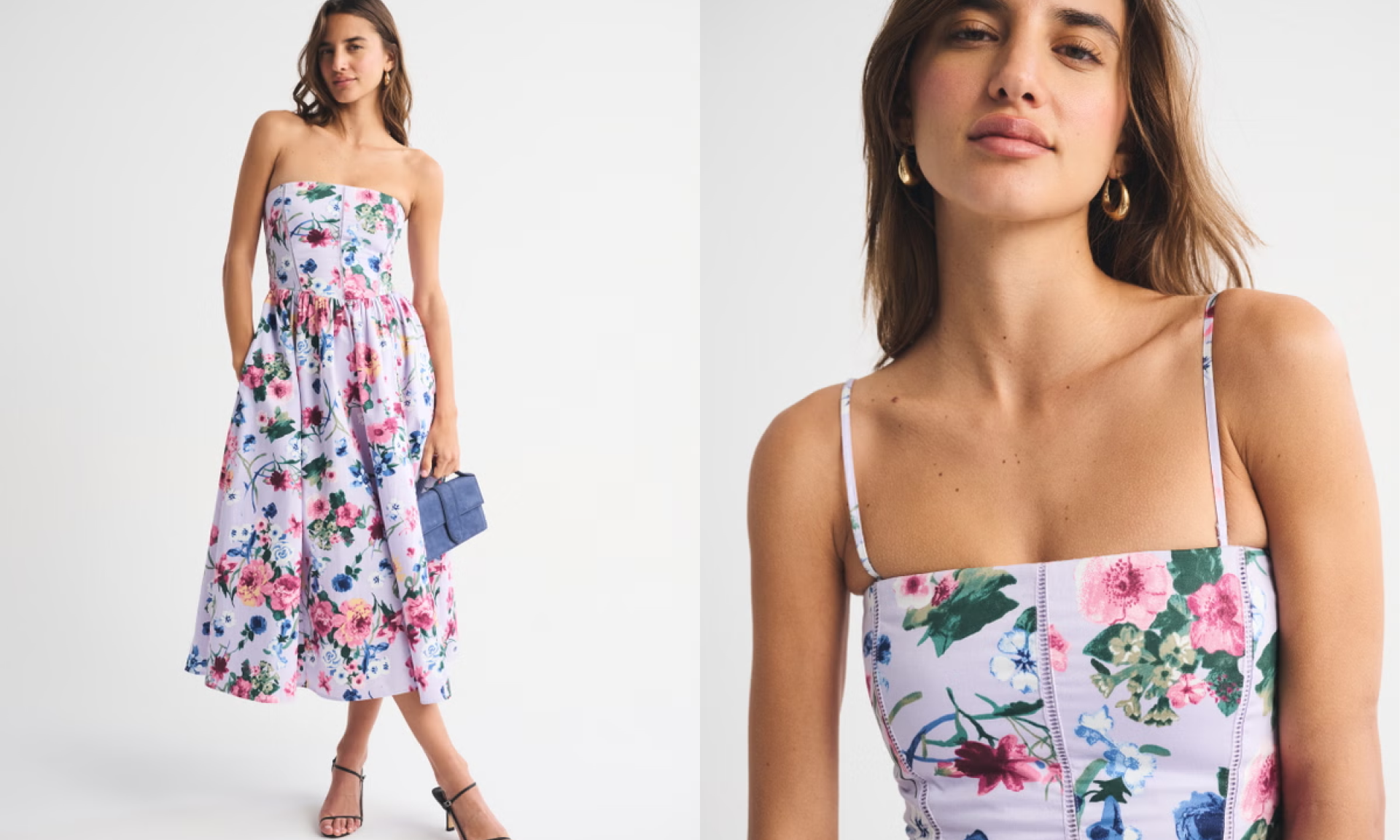 Bra-Free Dipped Waist Midi Dress