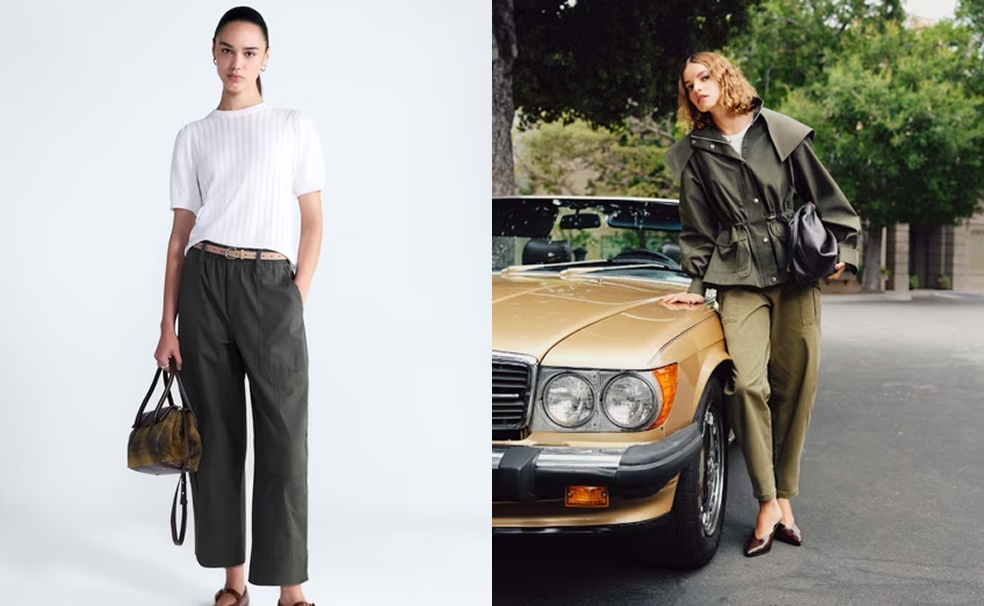 Cropped Cargo Barrel Pants