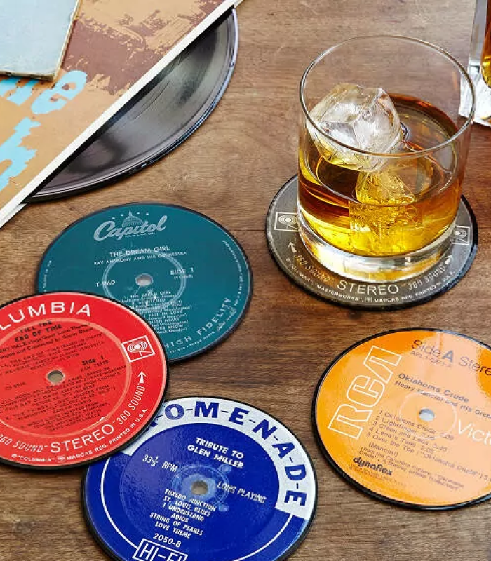 Upcycled Record Coasters
