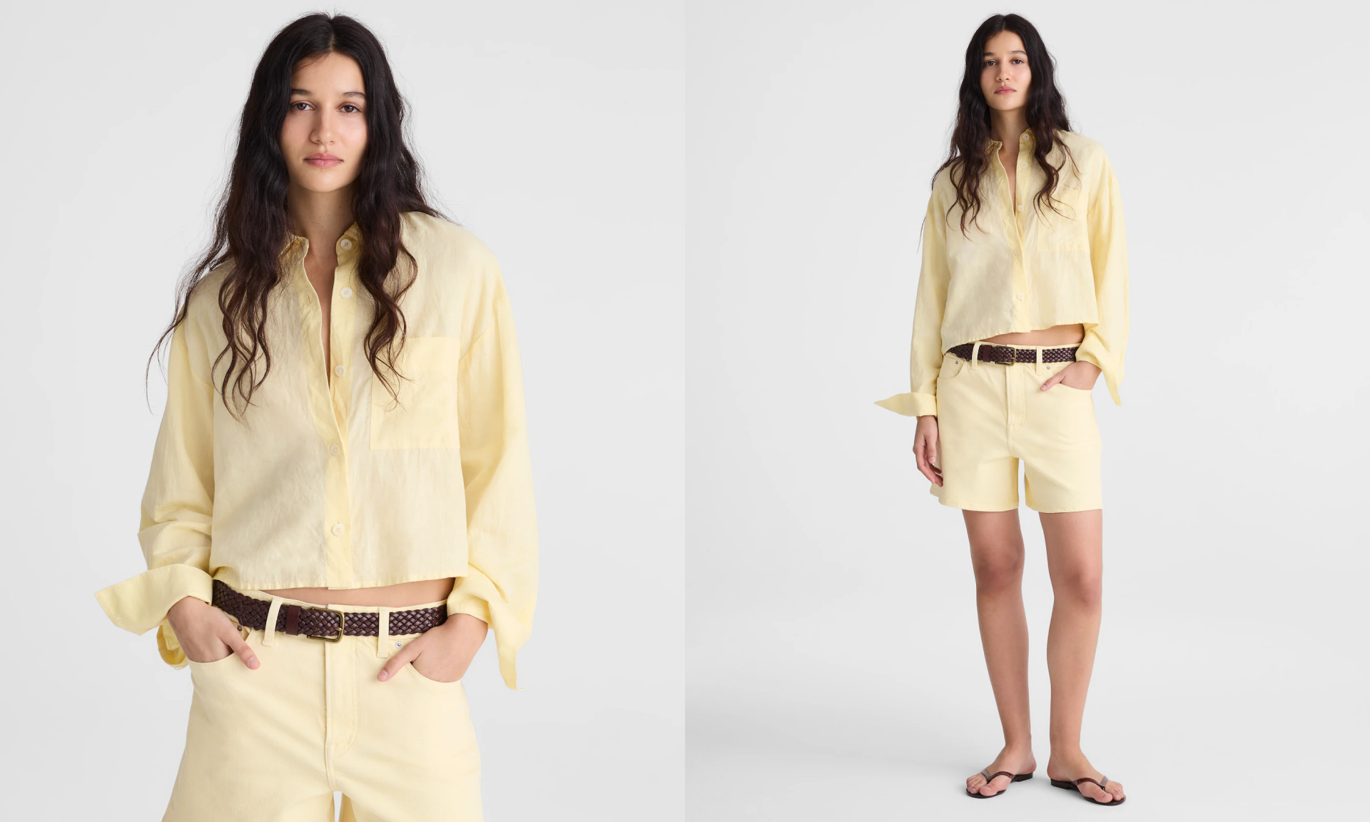 Straight-Hem Shirt in Linen