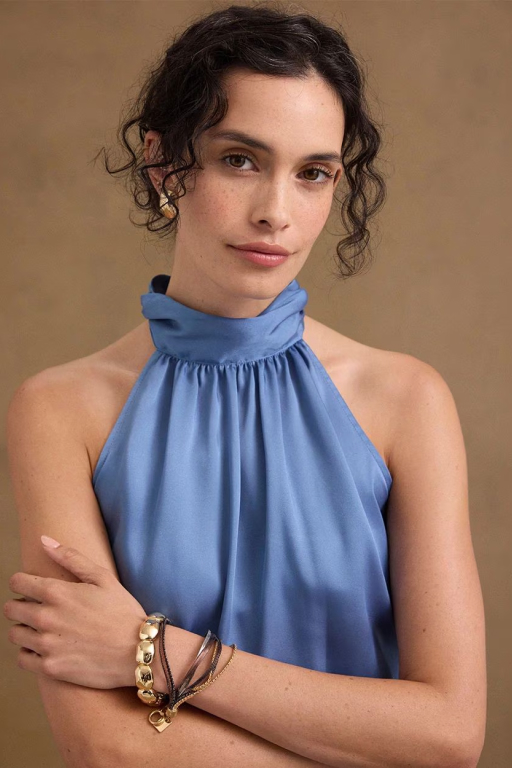 Mockneck Satin Shell