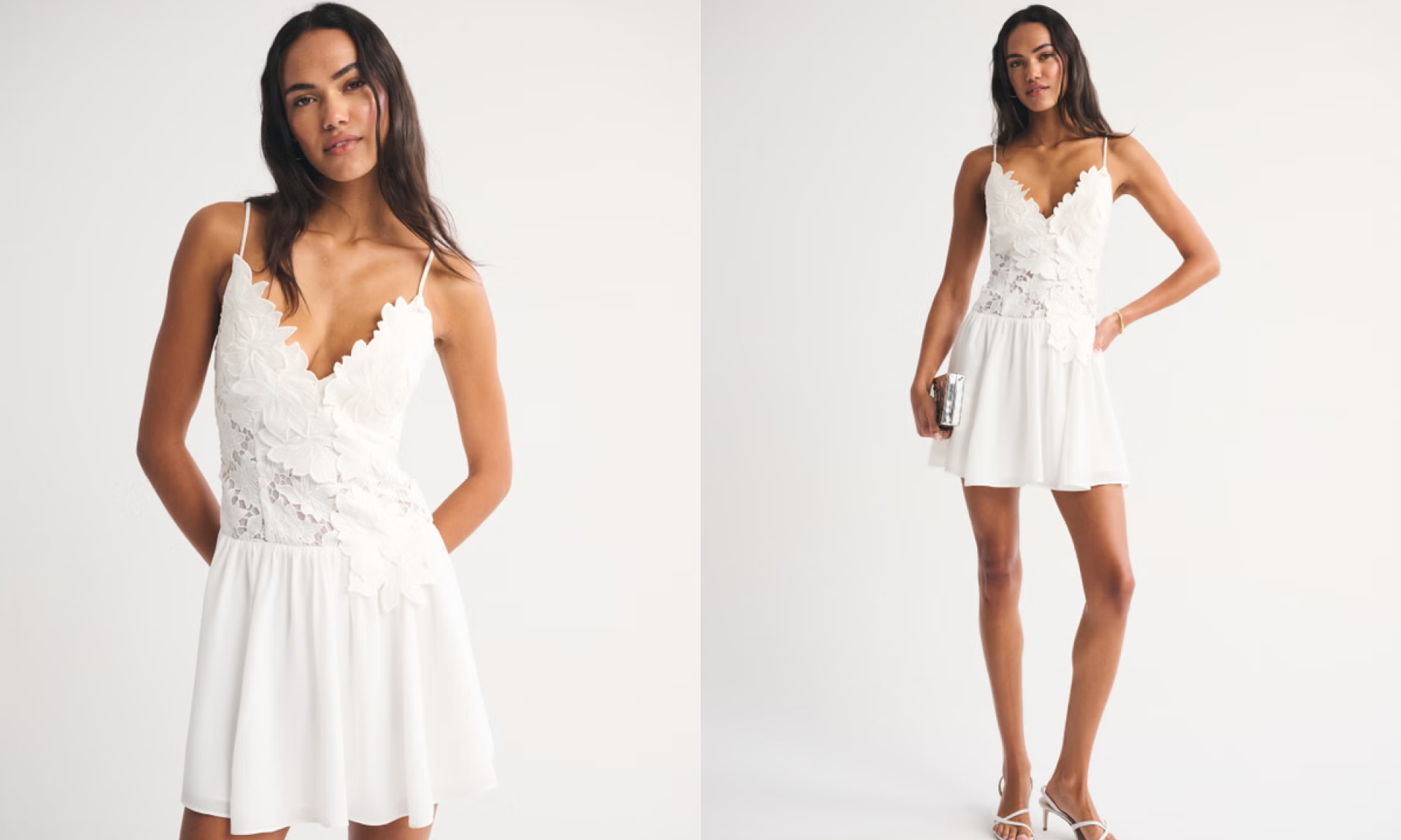 Bra-Free Lace Floral Mini Dress