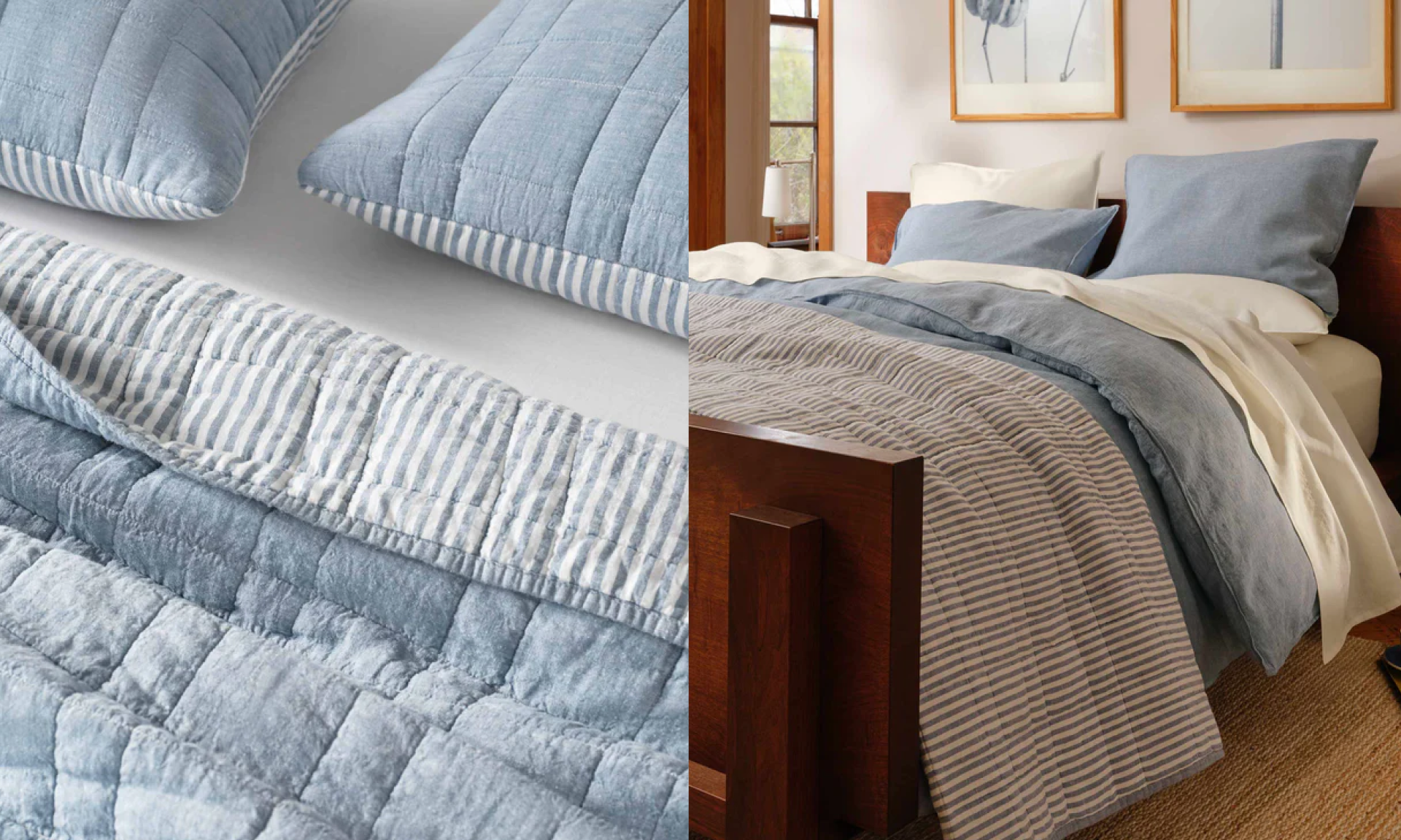 Washed European Linen Quilt Set