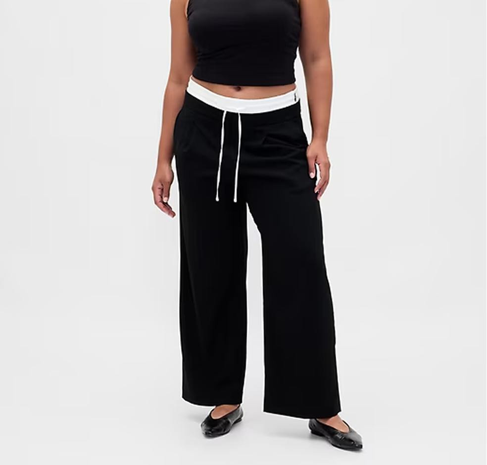 Mid Rise Double-Waist Pants