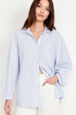 Oversized Button-Down Boyfriend Shirt