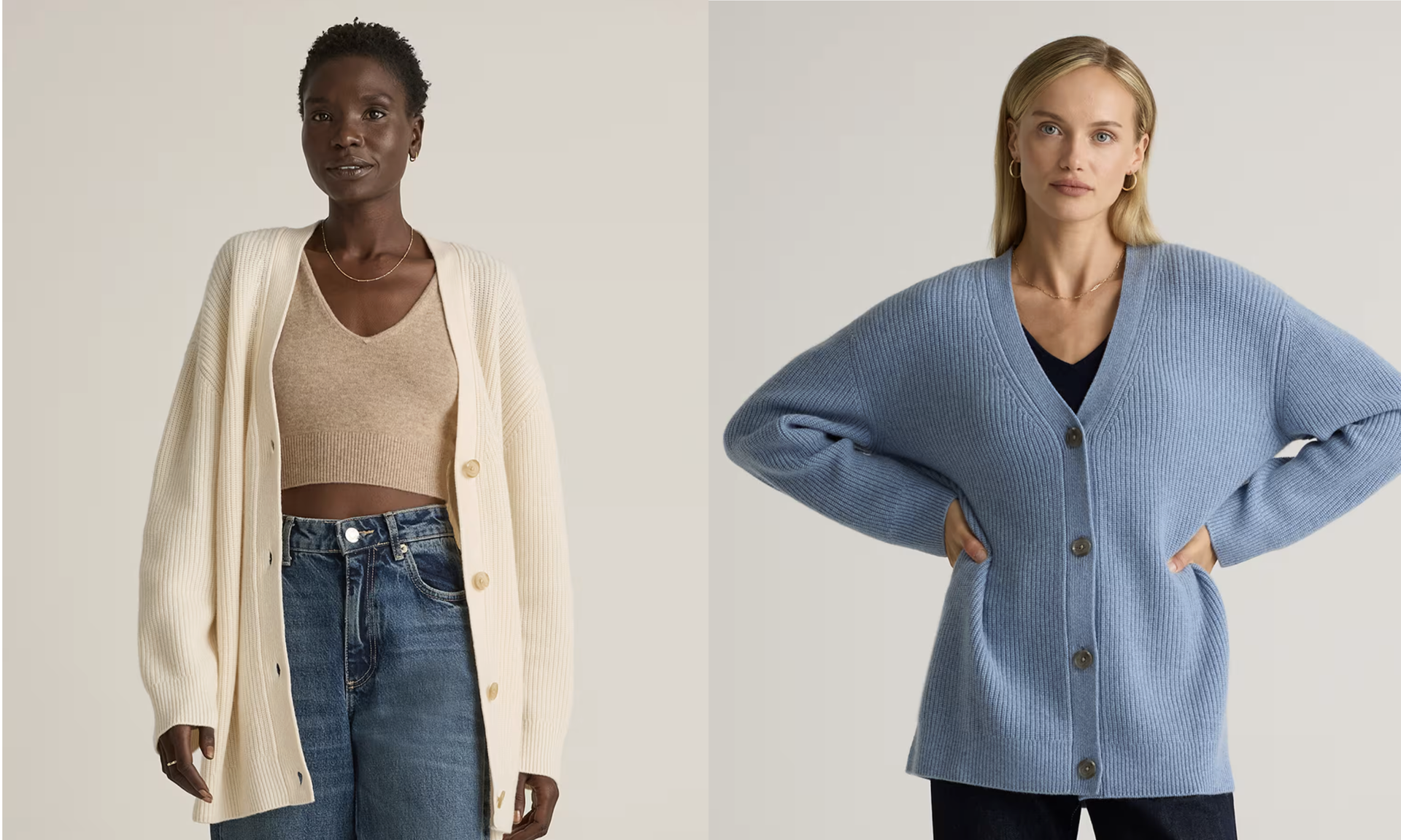 Mongolian Cashmere Oversized Boyfriend Cardigan Sweater