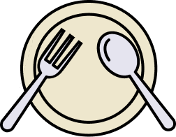 Plate with fork and spoon