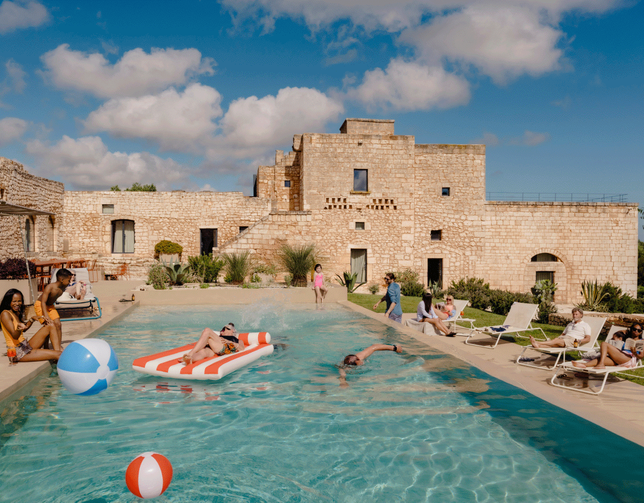 Three images of European villa experiences. 