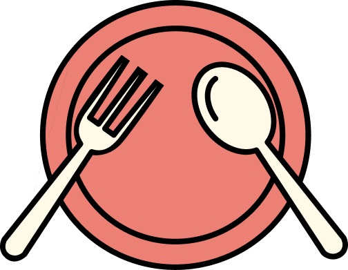 Plate with fork and spoon