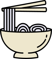 Bowl of noodles with chopsticks