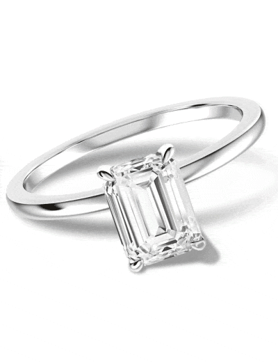 White gold emerald-cut diamond ring. Yellow gold marquise diamond ring. Oval diamond ring. Yellow gold emerald-cut ring.