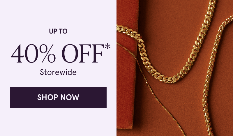 Three gold chains. Up to 40% off storewide. Click here to shop now