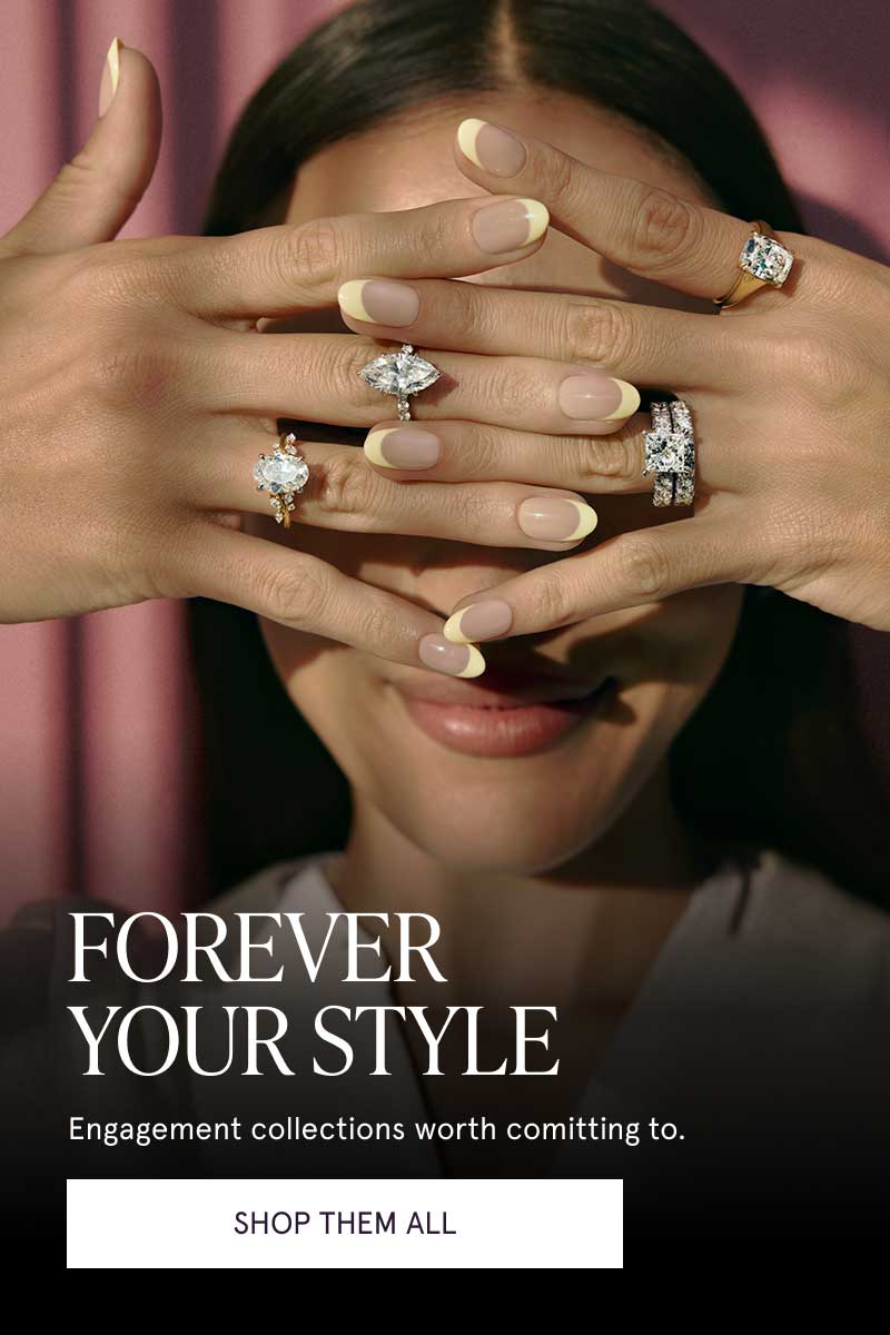 Various shaped diamond rings & bands. Engagement collections. Click here to shop them all