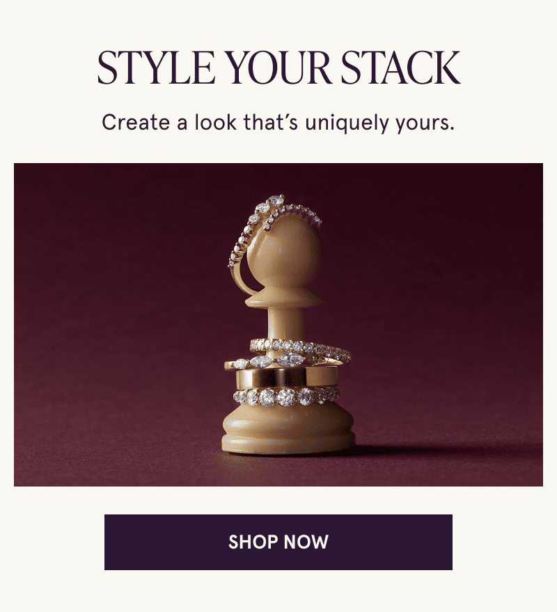 Three multi diamond rings on a chess piece. Style your stack. Click here to shop now
