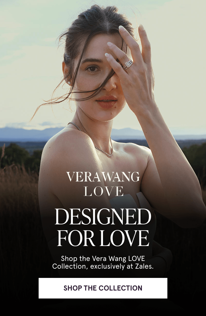 Model with diamond ring, tennis chain & studs. VERA WANG LOVE. Click here to shop the collection.