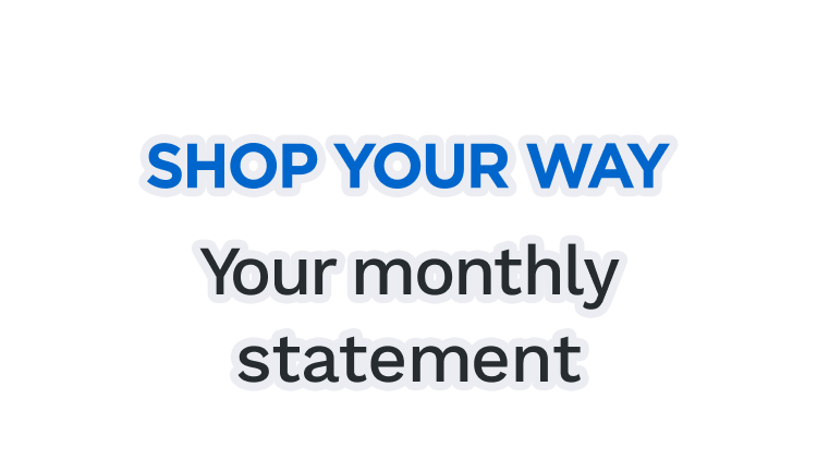 SHOP YOUR WAY | Your monthly statement