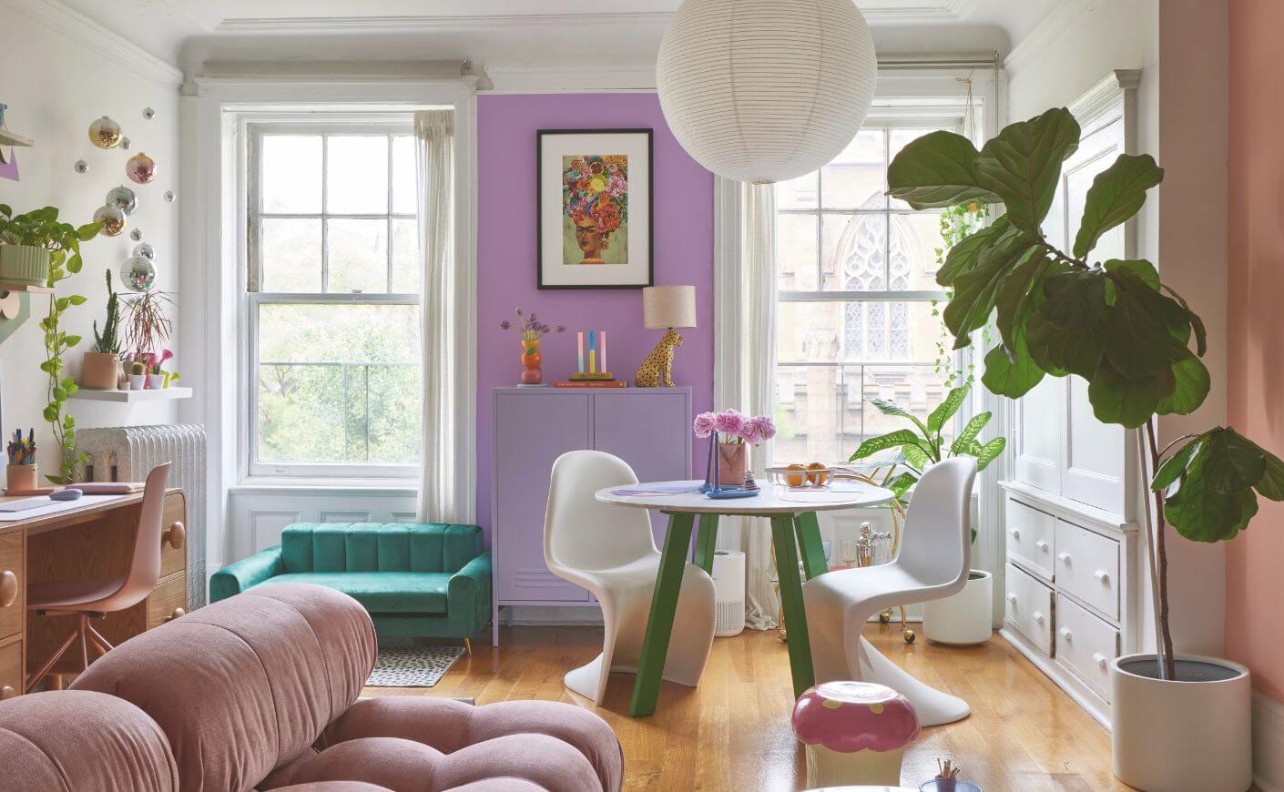 A colorful living room.