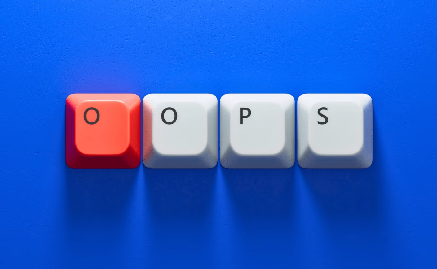 Keyboard keys spelling out oops