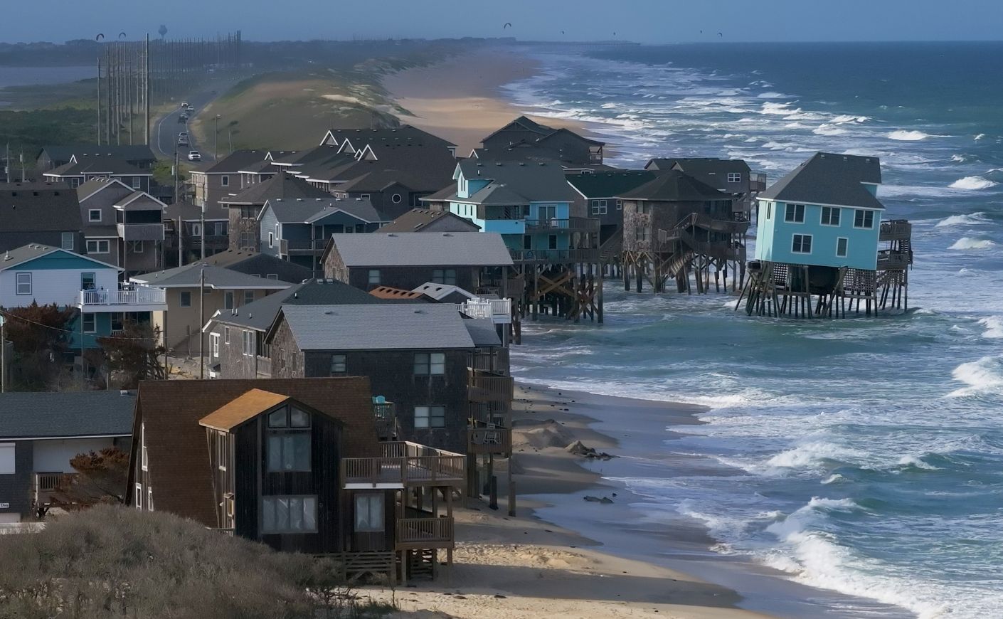 Homes near the ocean. 