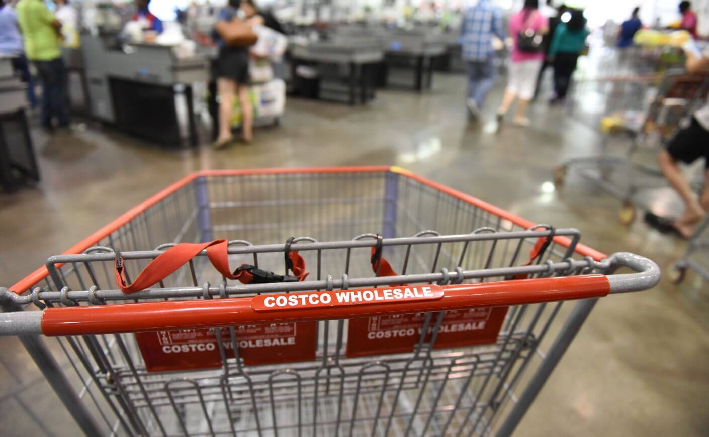 A Costco shopping cart