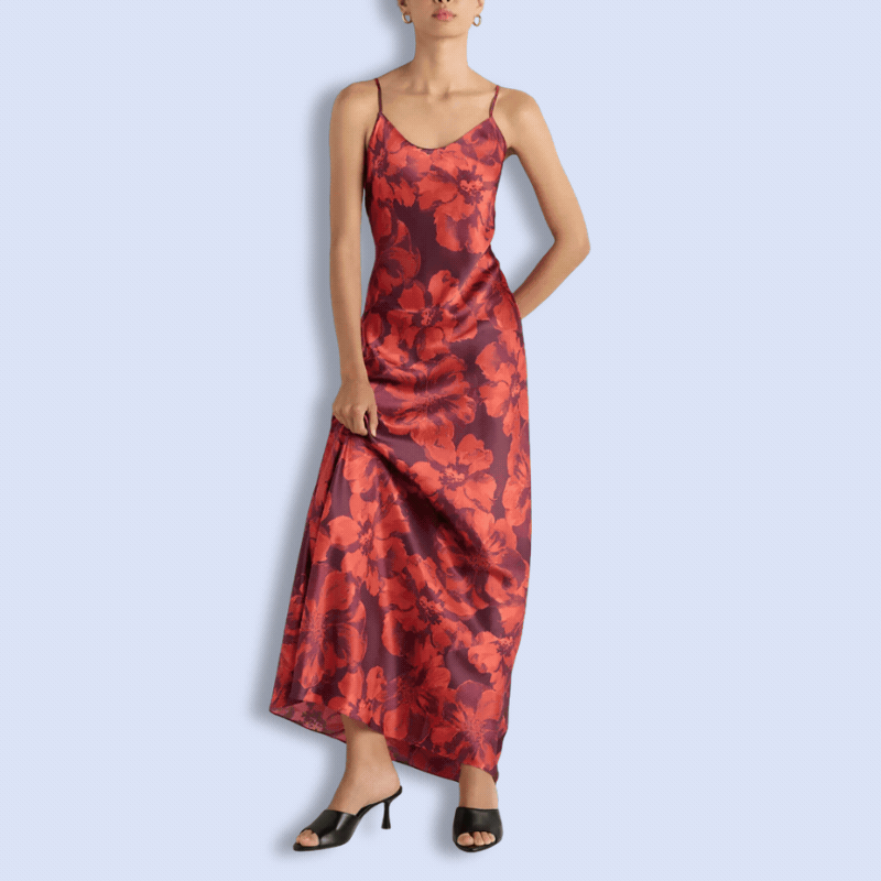 Gif of models wearing Quince slip dresses