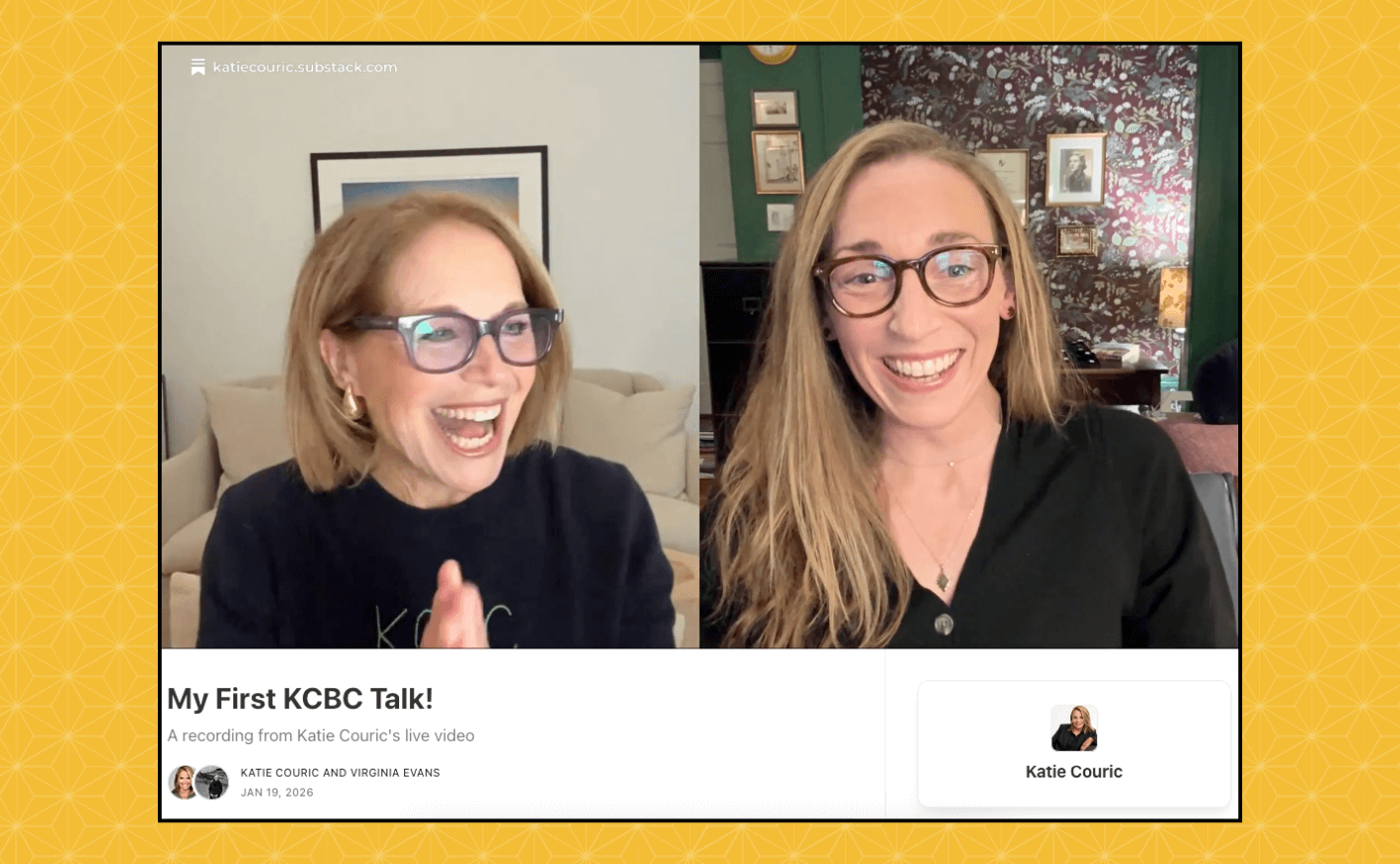 Katie Couric and Virginia Evans