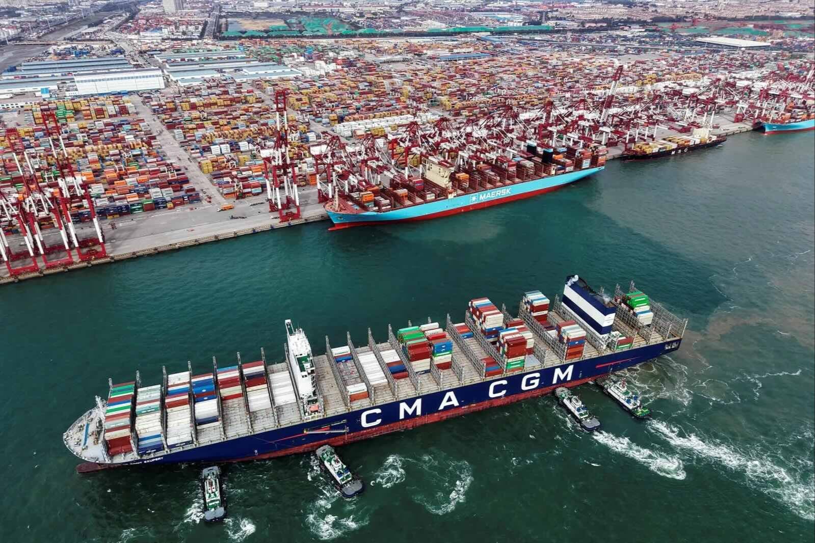 At the port in Qingdao, China, October 2025