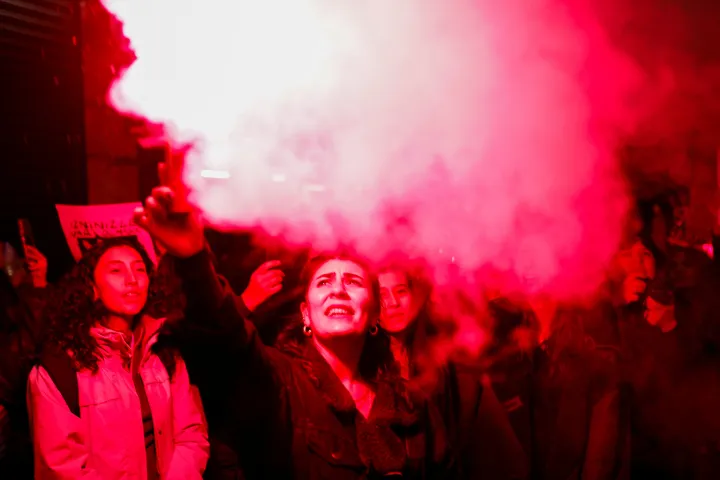 A protest against gender-based violence in Istanbul