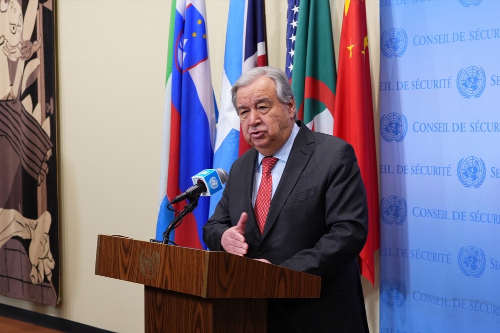 UN Secretary-General António Guterres launches the UN80 Initiative at the organization’s headquarters in New York City, March 12, 2025.