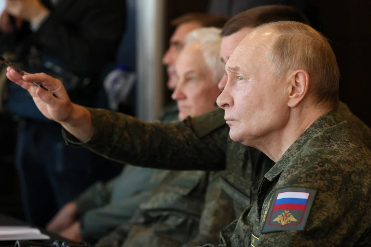 Russian President Vladimir Putin observes joint military exercises between Russia and Belarus, codenamed Zapad-2025, in the Nizhny Novgorod region of Russia. 