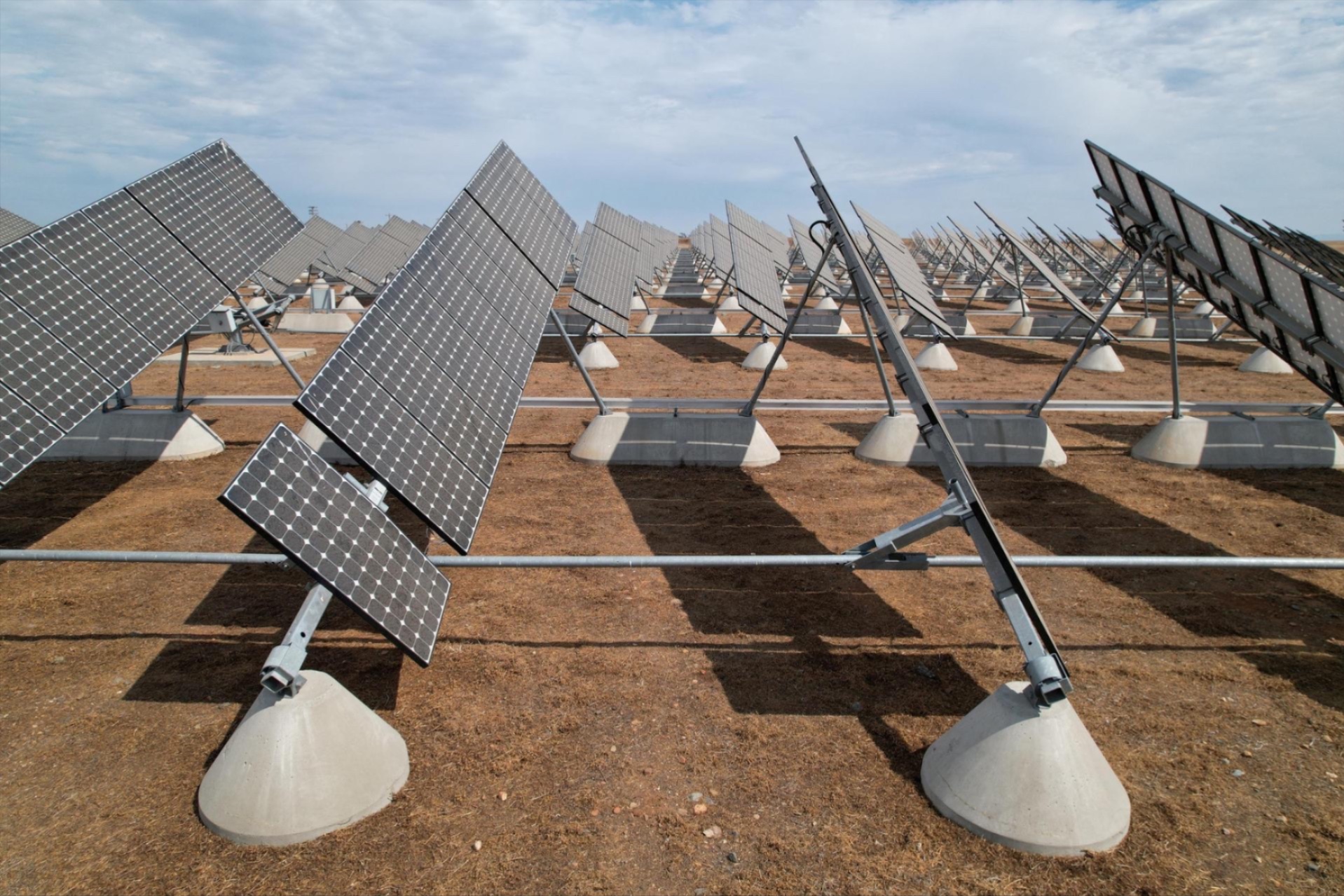 Solar panels are set up in the solar farm at the University of California, Merced, in Merced, California, U.S. August 17, 2022