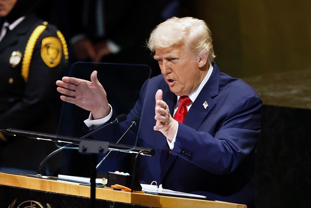 U.S. President Donald Trump speaks during the eightieth session of the UN General Assembly, September 23, 2025.