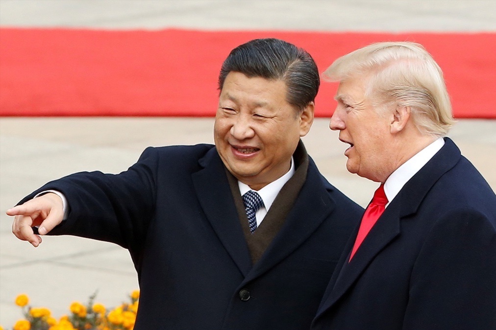 U.S. President Donald Trump and China's President Xi Jinping attend a welcoming ceremony in Beijing, China, November 9, 2017.