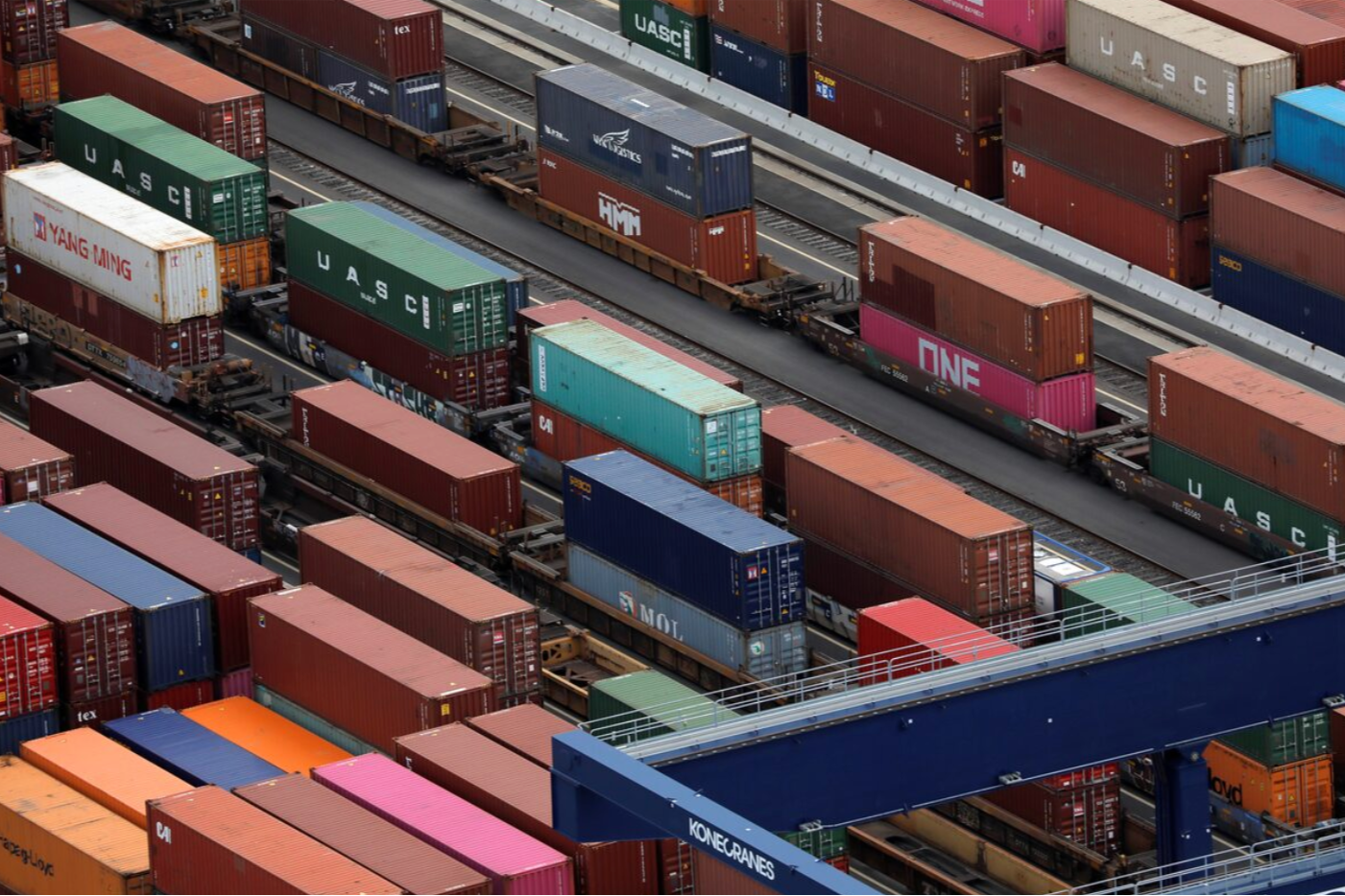 Shipping containers are seen at the port in Bayonne, New Jersey, U.S., August 21, 2021. REUTERS/Andrew Kelly