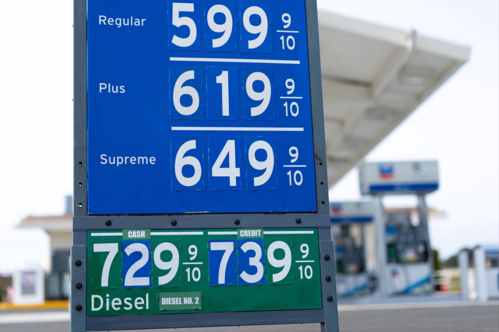 Gasoline prices included diesel no. 2 at a gas station in Encinitas, California, U.S., March 30, 2026.