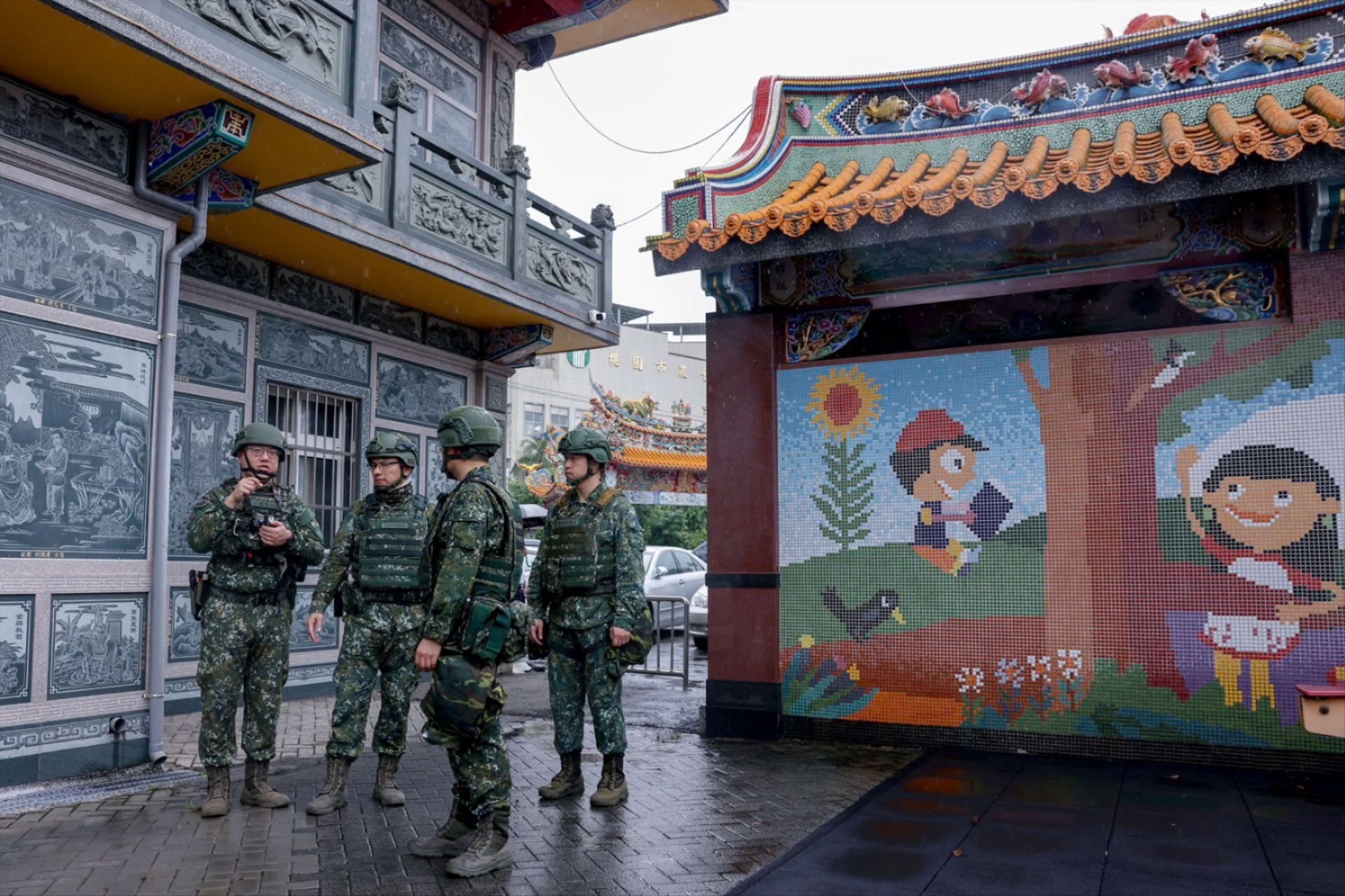 Taiwanese reservists take part in a pre-combat training during Taiwan’s annual Han Kuang military exercise in Taoyuan, Taiwan, July 11, 2025. 