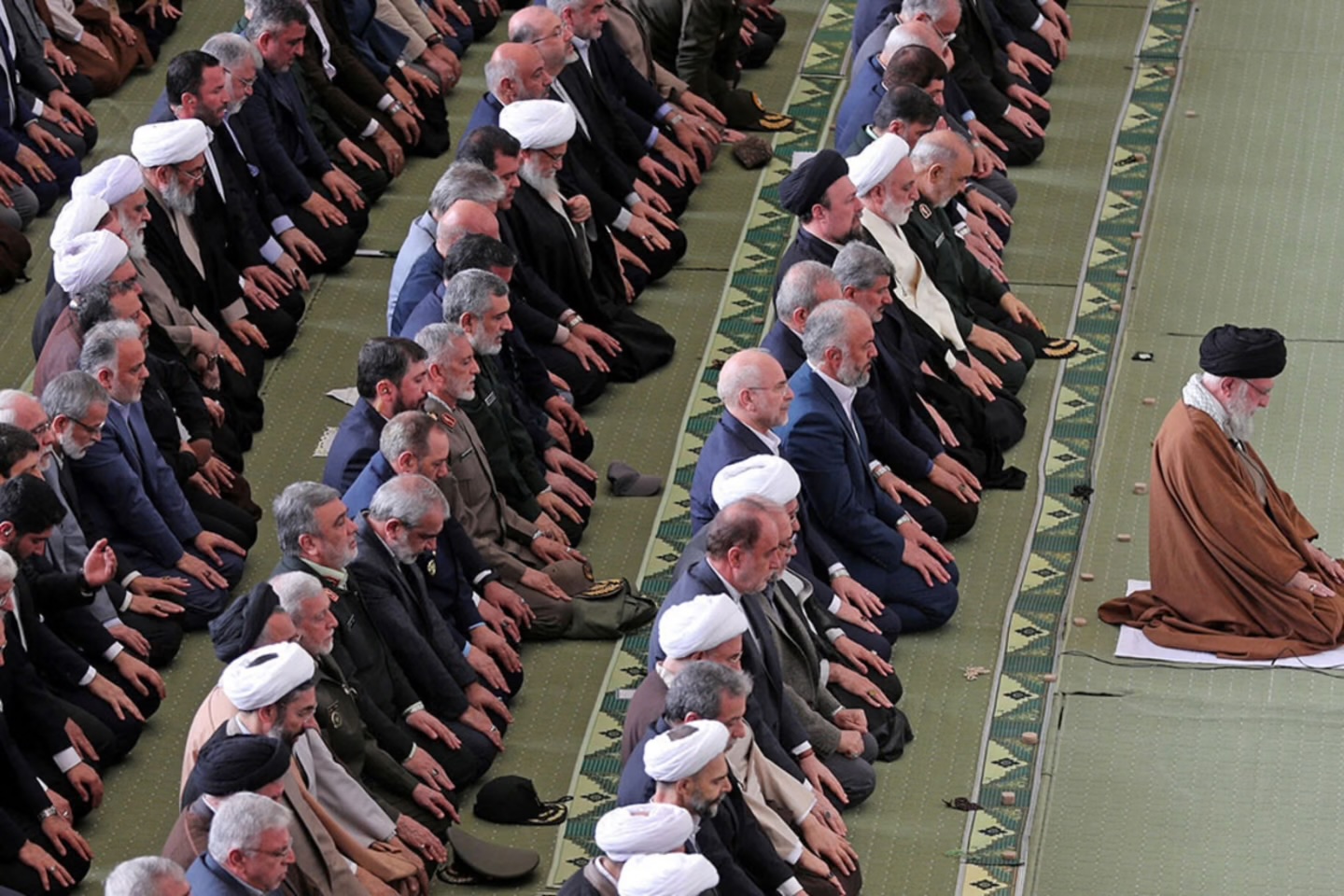 Iran’s Supreme Leader Ayatollah Ali Khamenei attends Eid al-Fitr prayers in Tehran, Iran on March 31, 2025. 