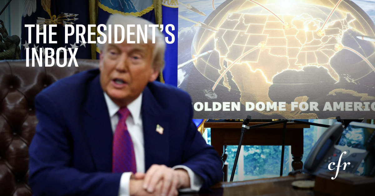 Trump in the Oval Office in front of a placard reading 