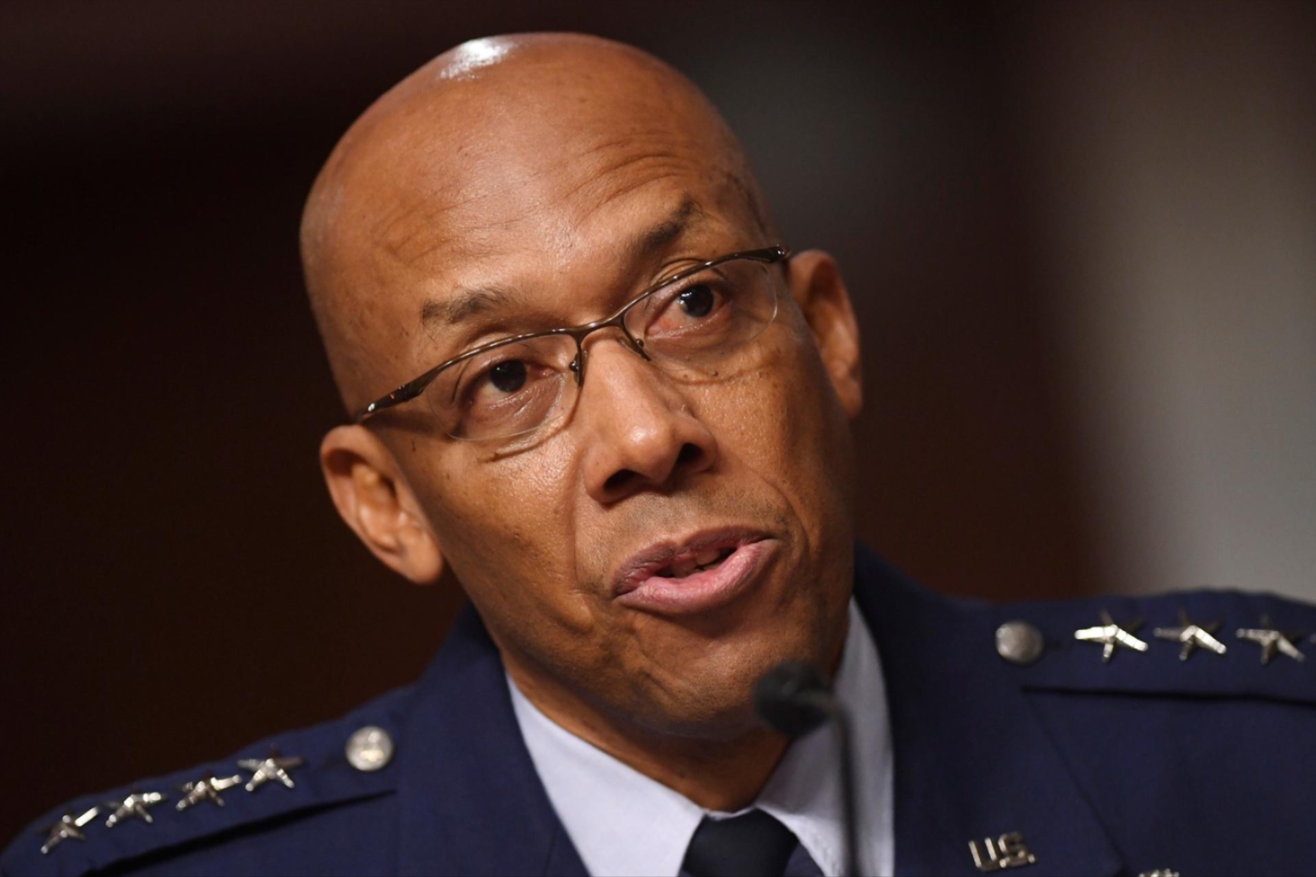 Gen. Charles Q. Brown Jr. testifies during a Senate Armed Services hearing on Capitol Hill, May 7, 2020. 